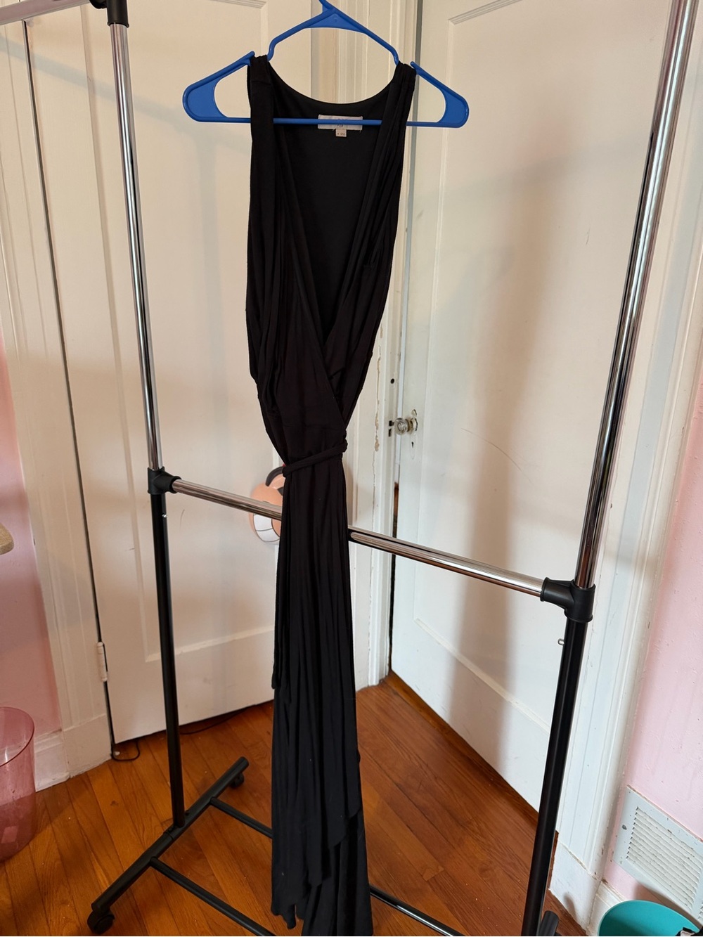 LOFT Black Wrap-Style Maxi Skirt